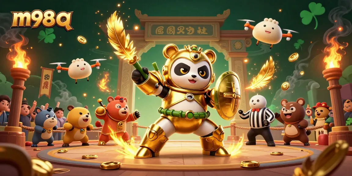 Engage in thrilling gameplay at m98 q in a vibrant 3D casino scene with dynamic elements.